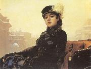 Kramskoy, Ivan Nikolaevich Portrait of a Woman France oil painting reproduction